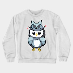 Kawaii Owl with owl costume Crewneck Sweatshirt